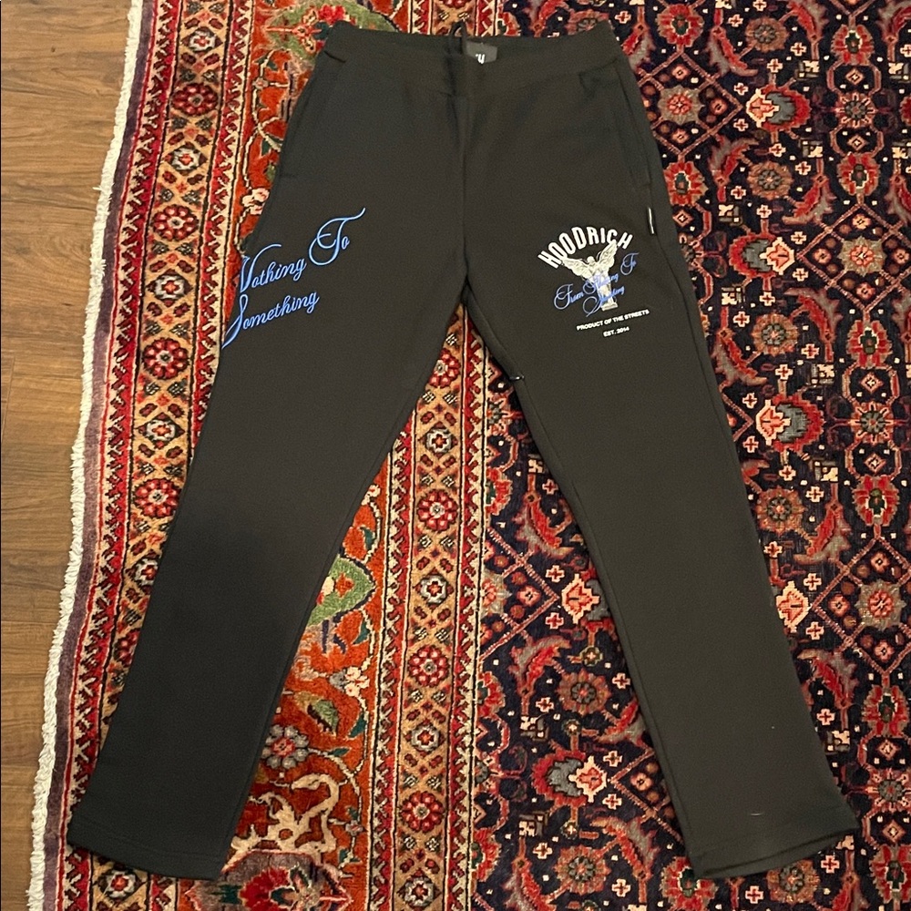 Rodrick Black Joggers with Blue Accents